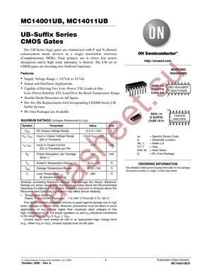 MC14001UBCPG datasheet  